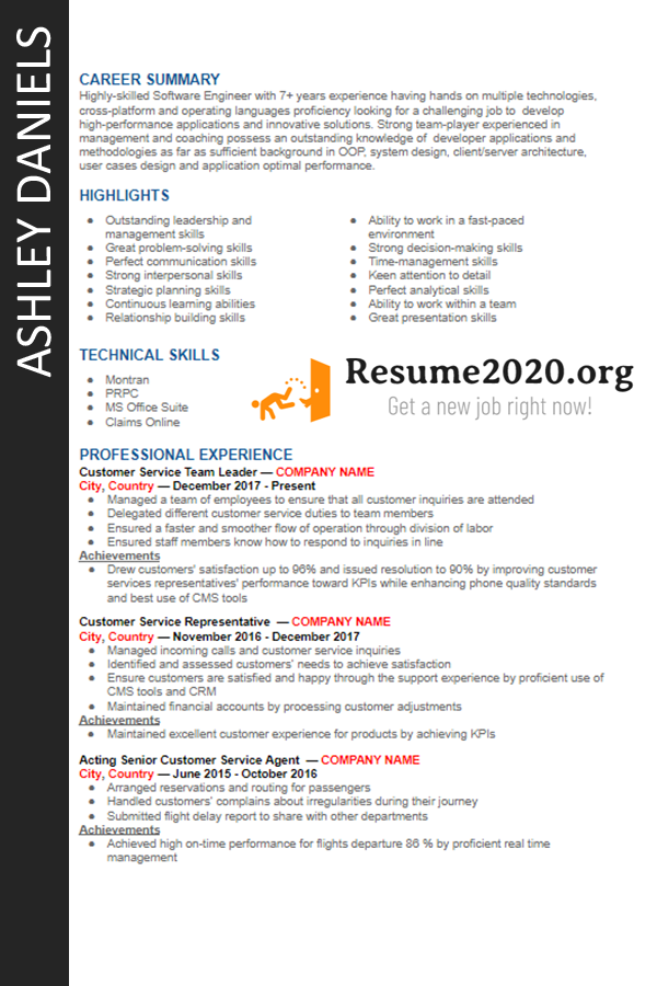 resume template functional